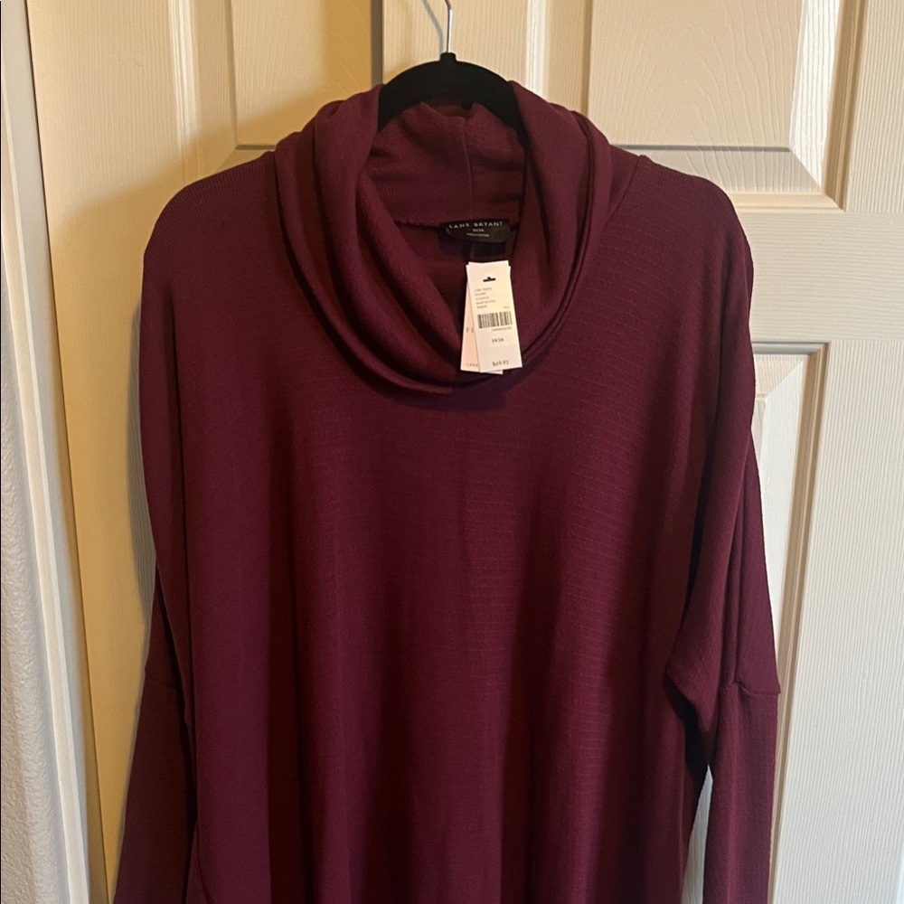 Lane Bryant Burgundy Cowl Neck Top